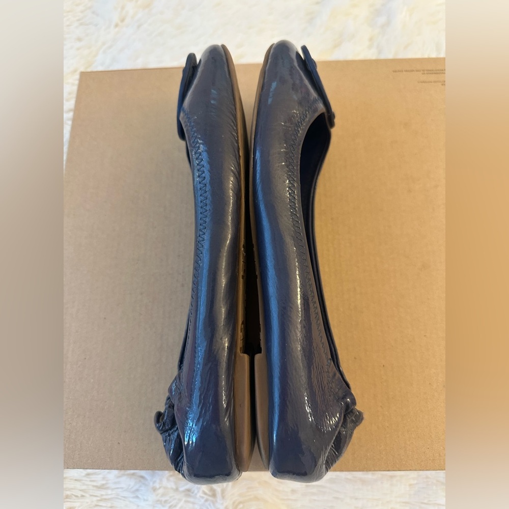 Tory Burch Reva Blue Leather Ballerina Flats Size: 9 - Picture 3 of 11